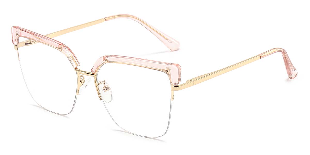 Pink - Square Glasses - Delyth