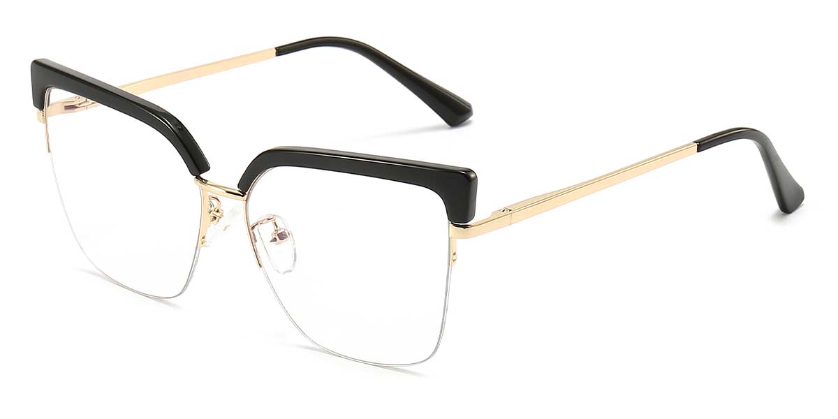 Black - Square Glasses - Delyth