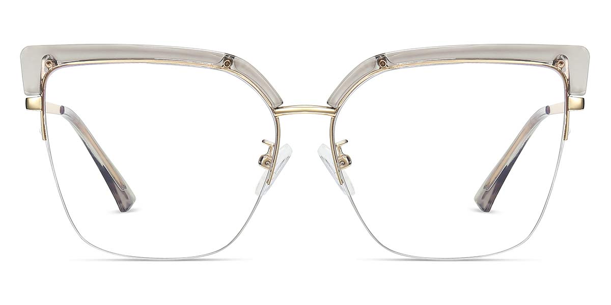 Grey - Square Glasses - Delyth