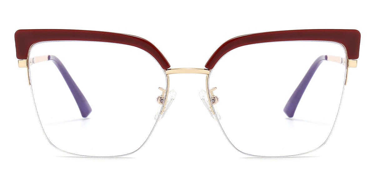 Red Delyth - Square Glasses