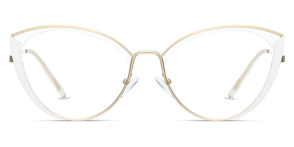 Gold White Aitana - Cat Eye Glasses