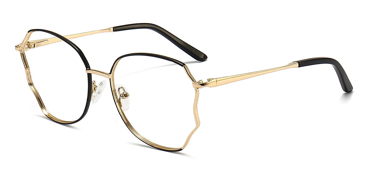 Black Gold Cyanea - Oval Glasses