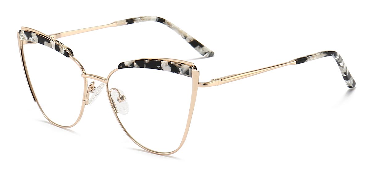 Black Marble Ashling - Cat eye Glasses