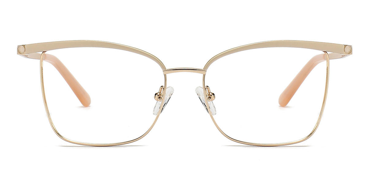 Gold Gold Evadne - Rectangle Glasses