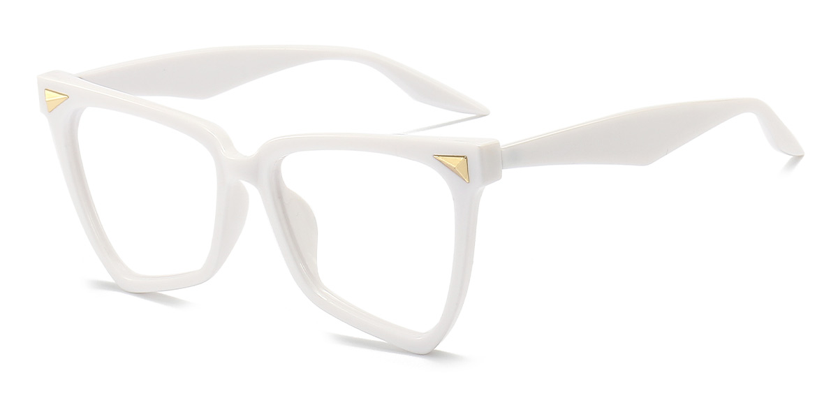 White - Cat eye Glasses - Tracy