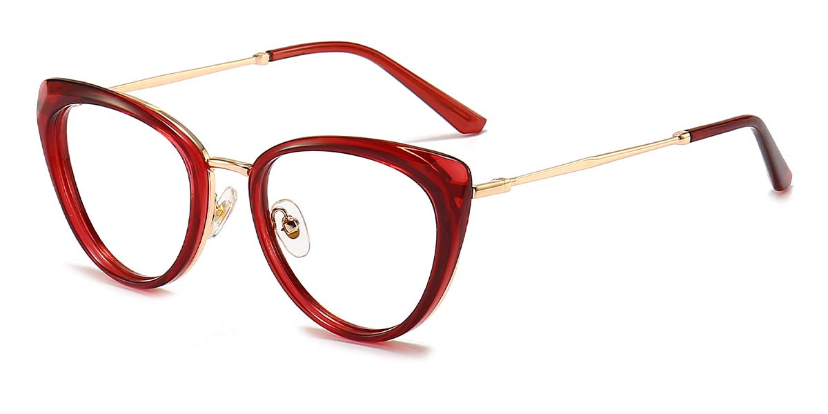 Red - Cat eye Glasses - Indiana