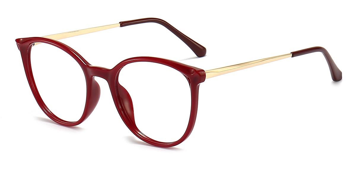 Red - Cat eye Glasses - Larkk