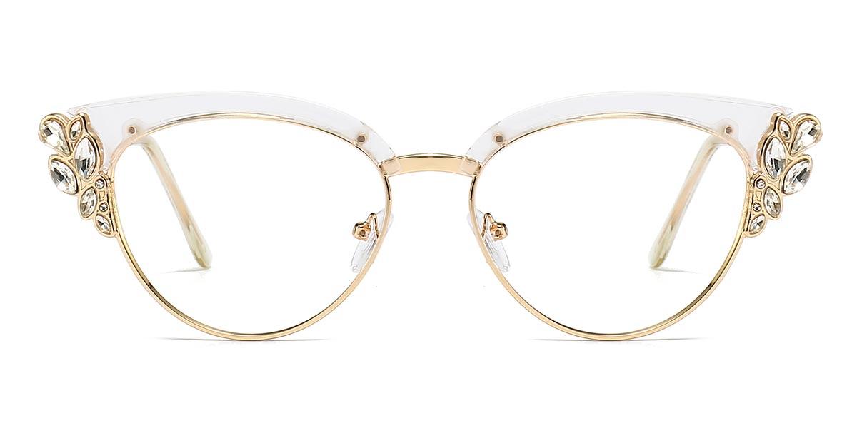 Gold Clear Ozara - Cat Eye Glasses