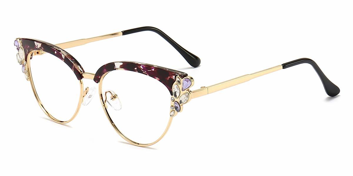 Gold Black Tortoiseshell Ozara - Cat Eye Glasses