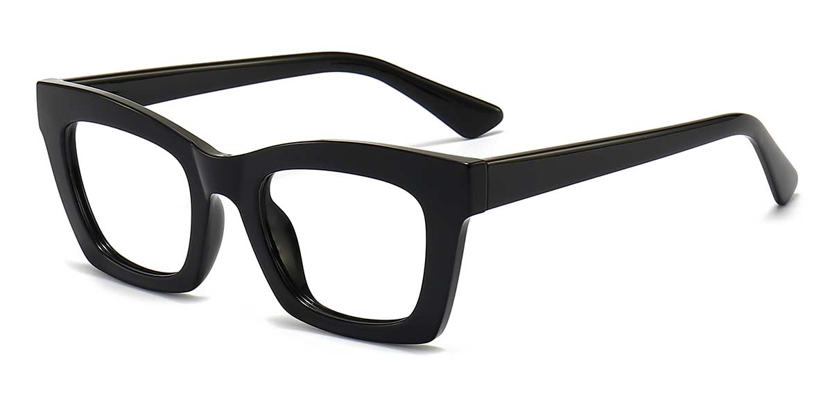 Black - Rectangle Glasses - Laelia