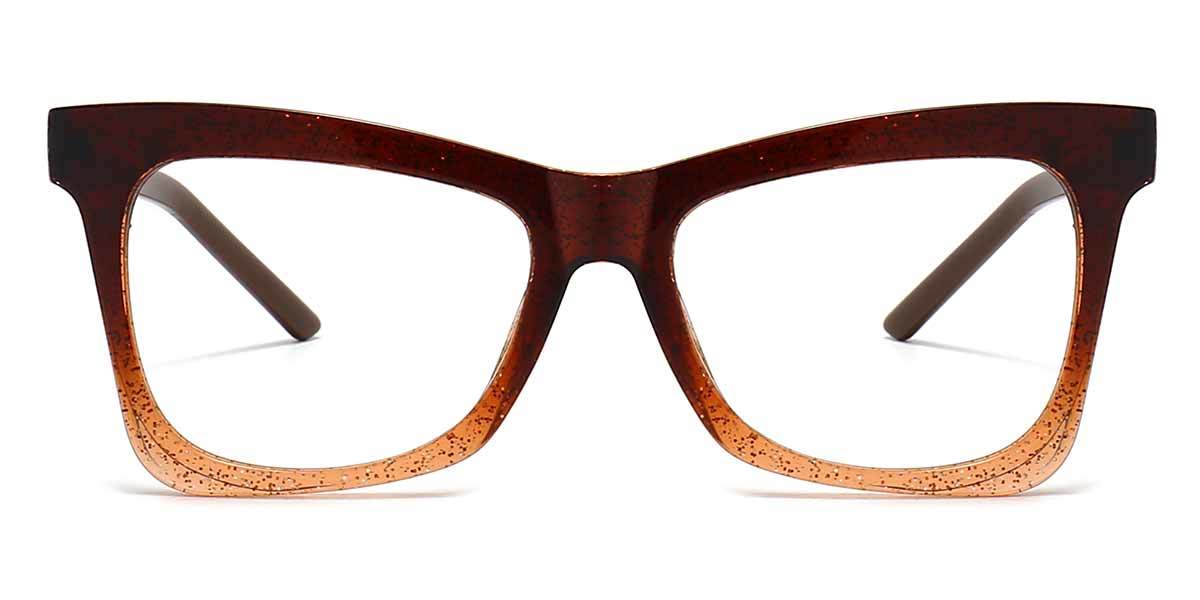 Shiny Brown Tawny Delphine - Cat Eye Glasses