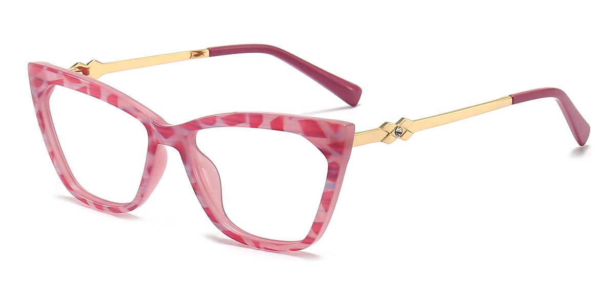 Pink Tortoiseshell - Cat eye Glasses - Mariska