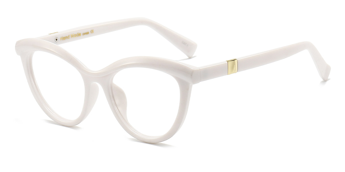 White Margaux - Cat eye Glasses
