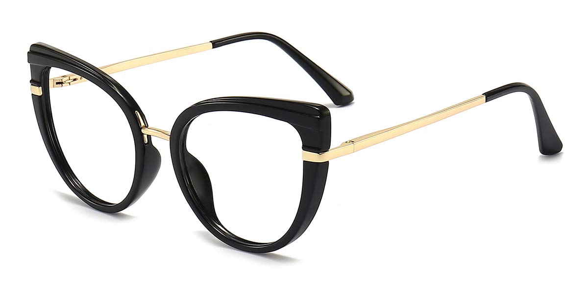 Black - Cat eye Glasses - Kimora
