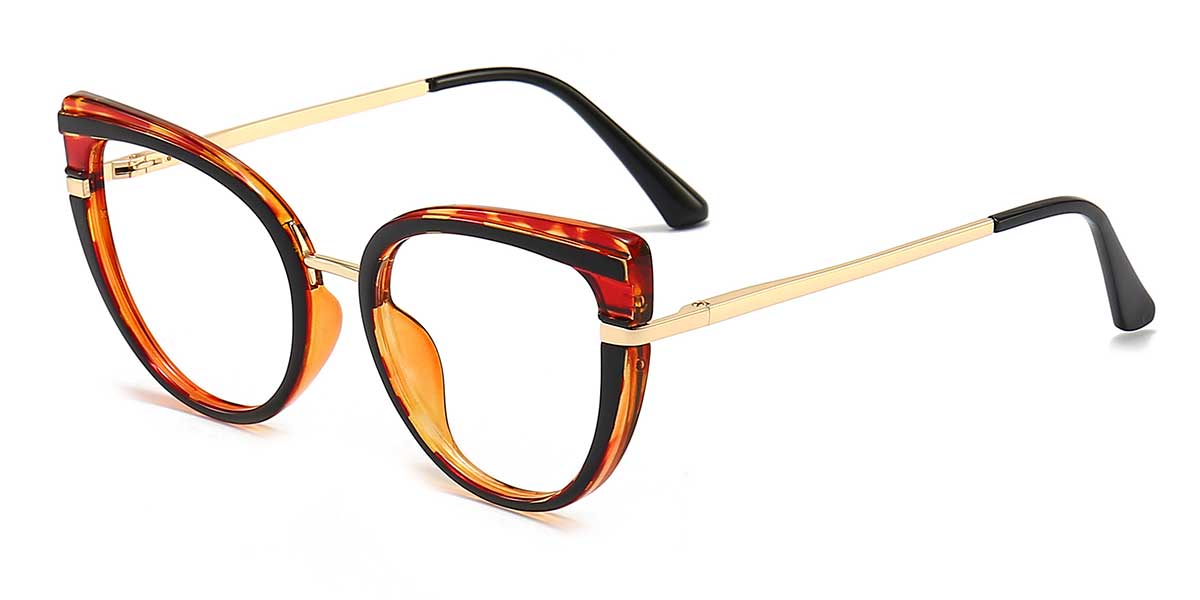 Black Tortoiseshell - Cat eye Glasses - Kimora