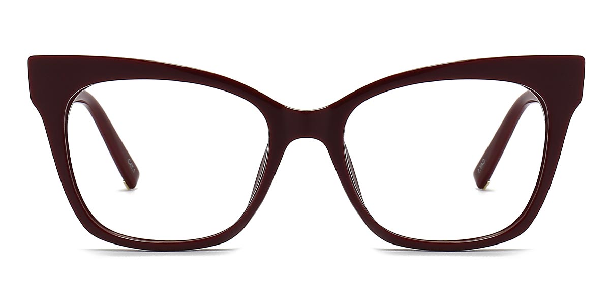 Red - Cat eye Glasses - Valeska