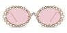 Big Diamond Gold Pink Ekat - Round Sunglasses