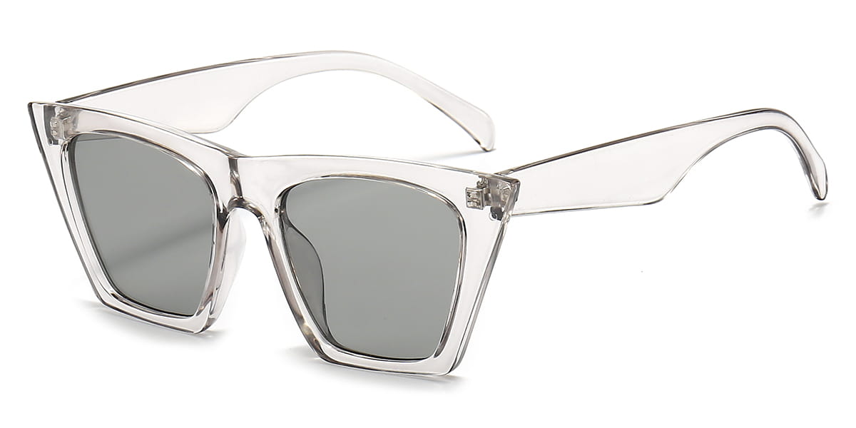 Transparent Grey Grey - Cat eye Sunglasses - Niamh