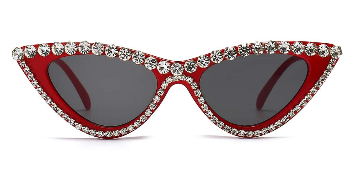 Diamond Red Gradual Grey Madelyn - Cat Eye Sunglasses