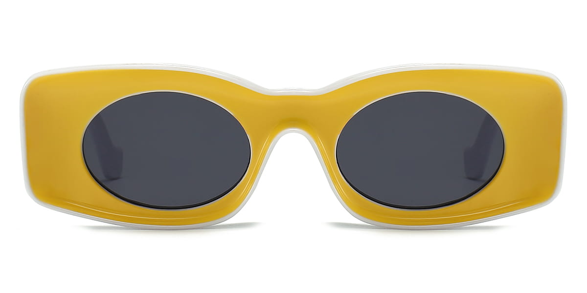 Yellow Grey Sirka - Rectangle Sunglasses