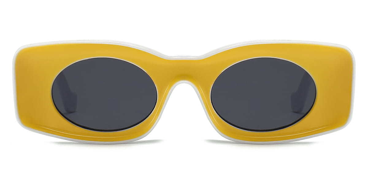 Yellow Grey Sirka - Rectangle Sunglasses