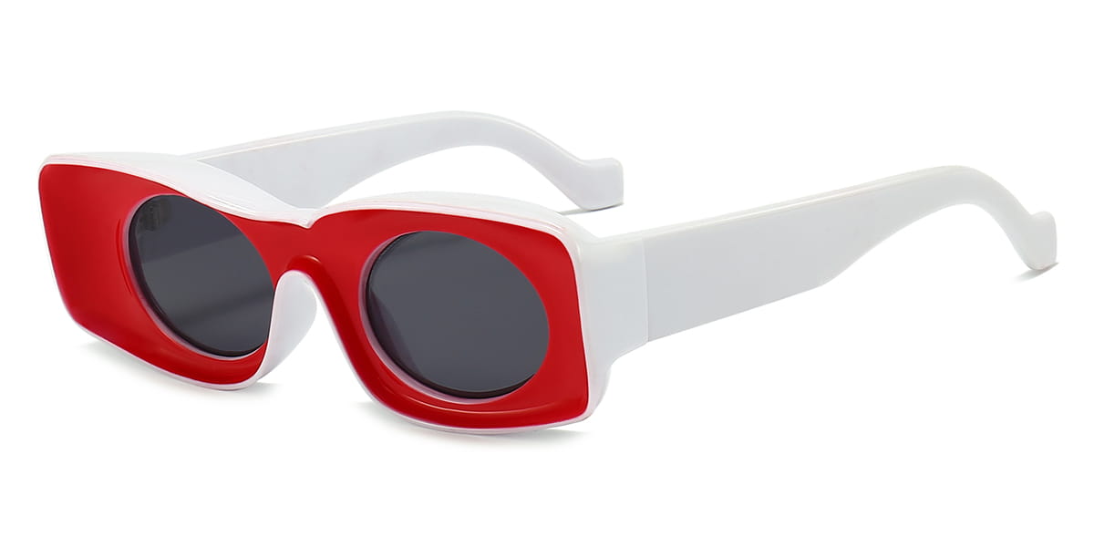 Red Grey - Rectangle Sunglasses - Sirka