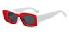 Red Grey Sirka - Rectangle Sunglasses