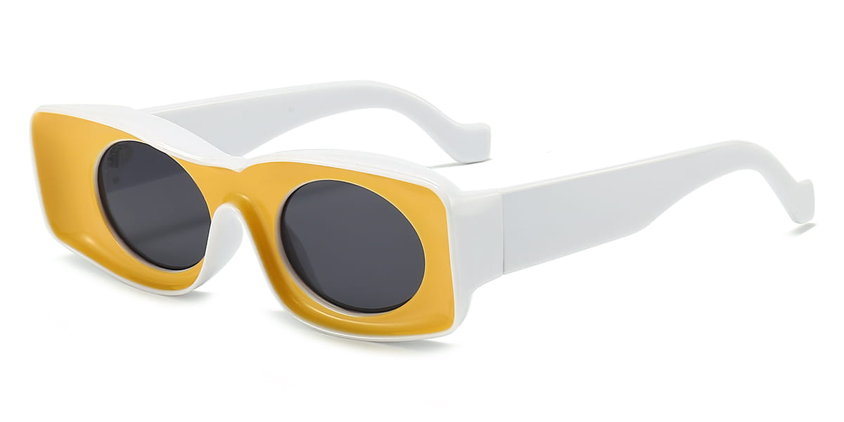 Yellow Grey - Rectangle Sunglasses - Sirka