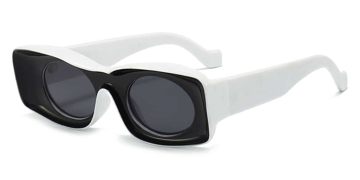 Black Grey Sirka - Rectangle Sunglasses