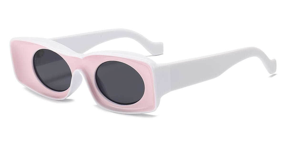 Pink Grey Sirka - Rectangle Sunglasses