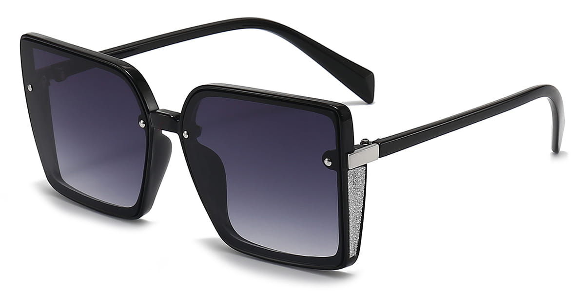 Black Tortoiseshell Gradual Grey Phoenix - Square Sunglasses