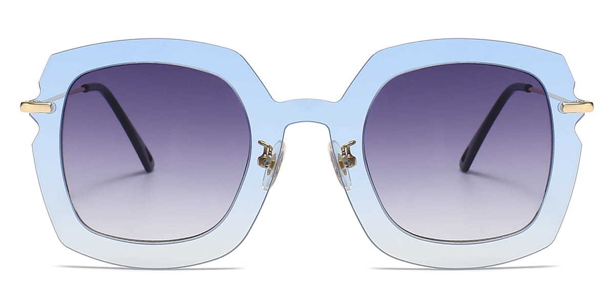 Light Blue Gradual Grey Nyla - Square Sunglasses