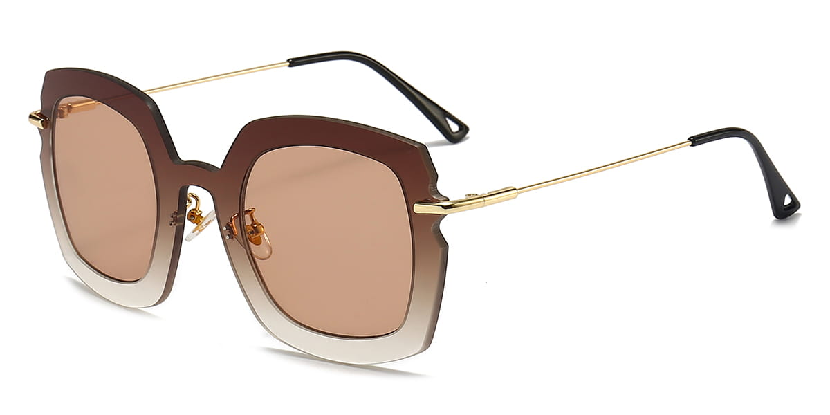 Marrón Marrón gradual Nyla - Square Sunglasses