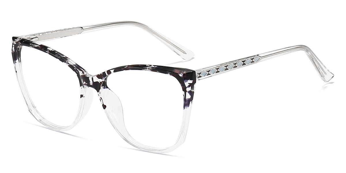 Black Tortoiseshell Clear Ozias - Oval Glasses