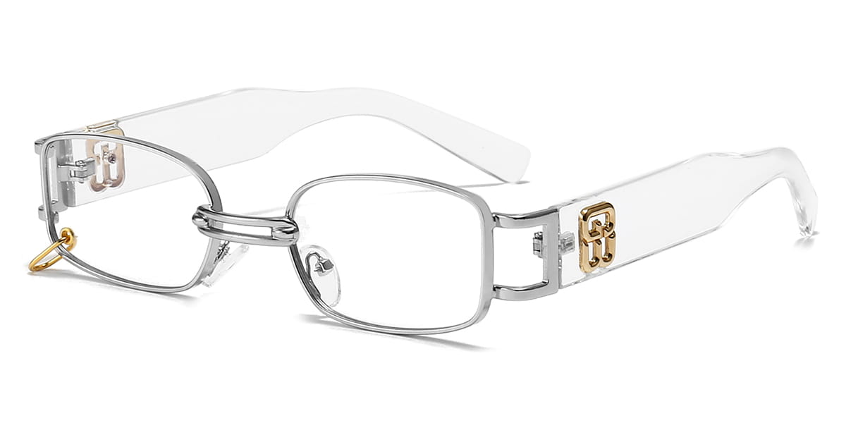 Silver - Rectangle Glasses - Eilid