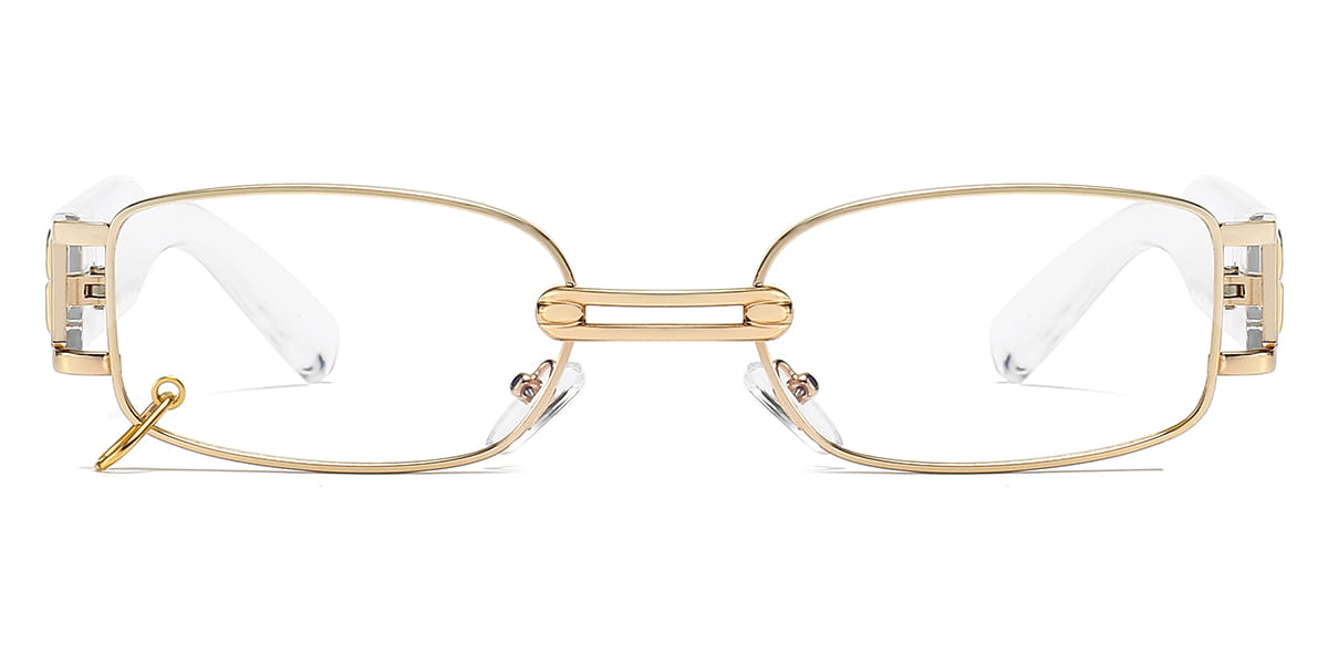 Gold Clear - Rectangle Glasses - Eilid