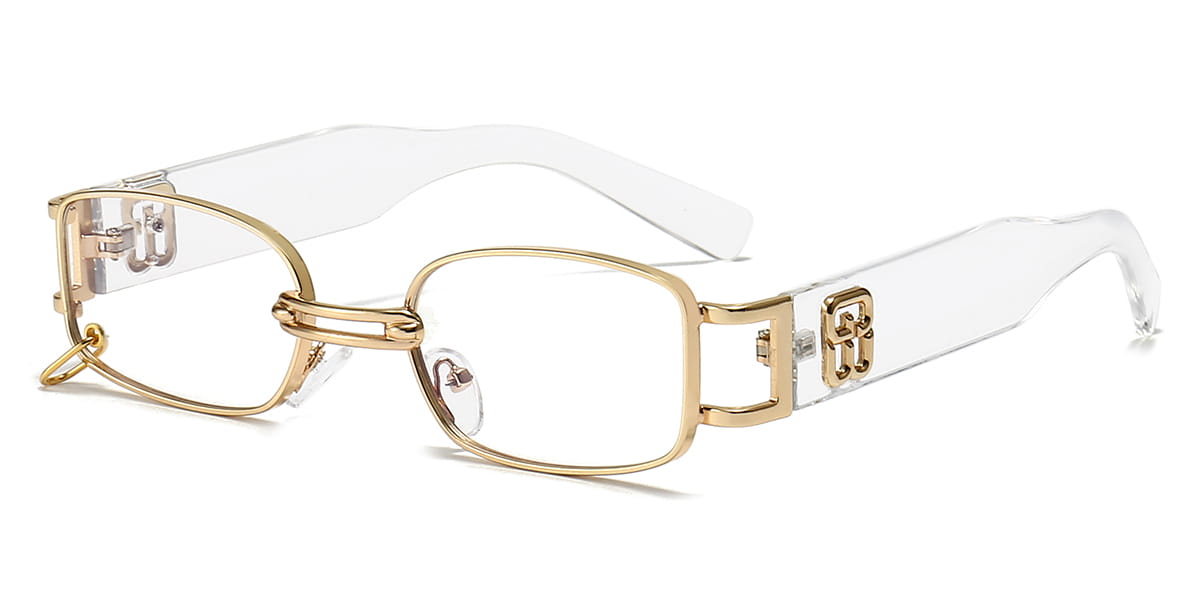 Gold Clear - Rectangle Glasses - Eilid