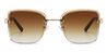 Gold Gradual Brown Ayla - Square Sunglasses