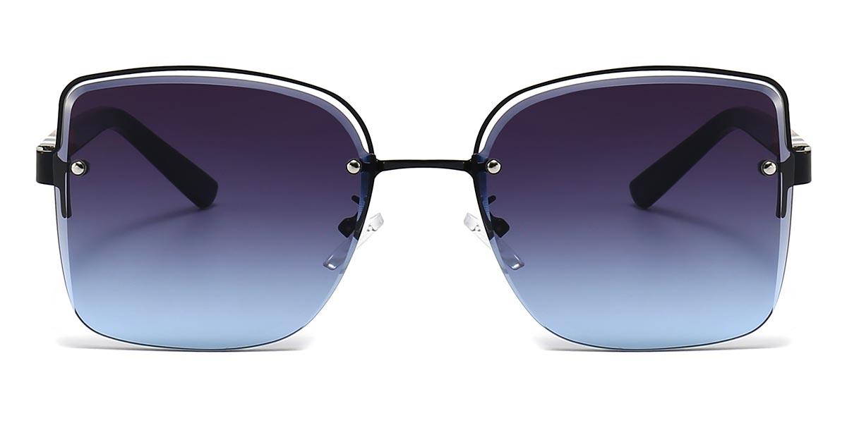 Black Grey Blue Ayla - Square Sunglasses
