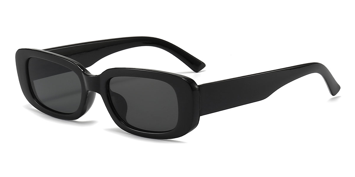 Black Grey - Rectangle Sunglasses - Noa