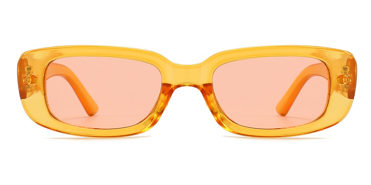 Transparent Orange Orange - Rectangle Sunglasses - Noa