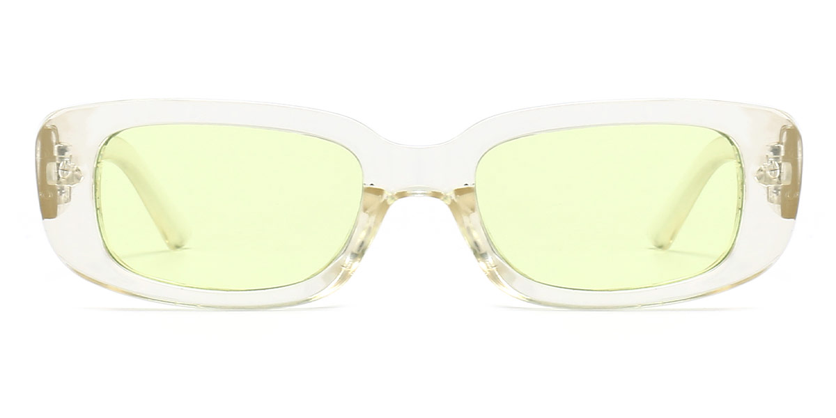 Transparent Green - Rectangle Sunglasses - Noa
