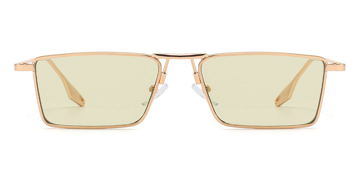 Gold Olive Green - Rectangle Sunglasses - Bonnie