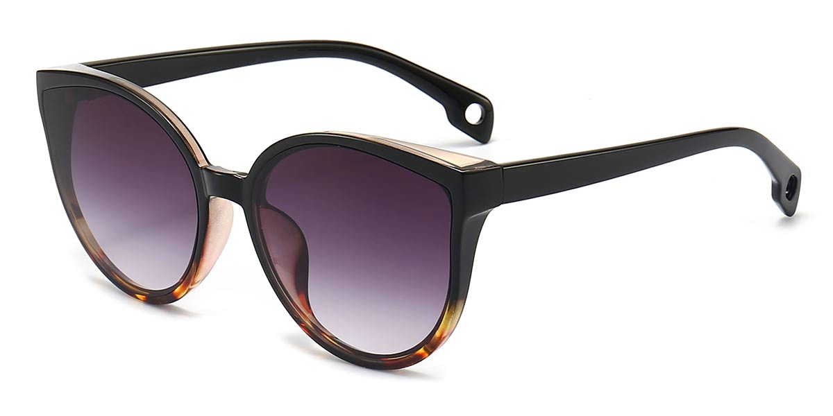 Black Tortoiseshell Gradual Grey Rae - Cat eye Sunglasses