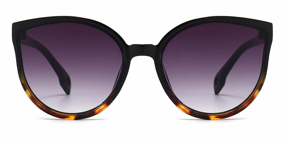 Black Tortoiseshell Gradual Grey Rae - Cat Eye Sunglasses