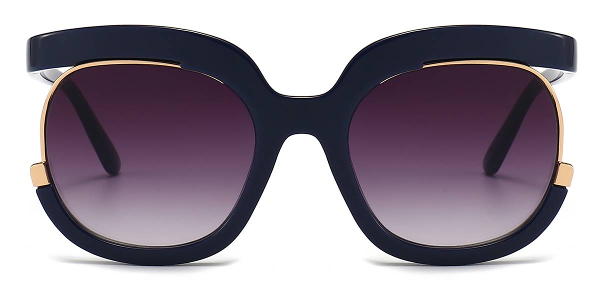 Dark Blue Gradual Grey Oluchi - Square Sunglasses