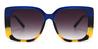 Tortoiseshell Blue Gradual Grey Mia - Square Sunglasses