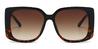 Black Tortoiseshell Gradual Brown Mia - Square Sunglasses