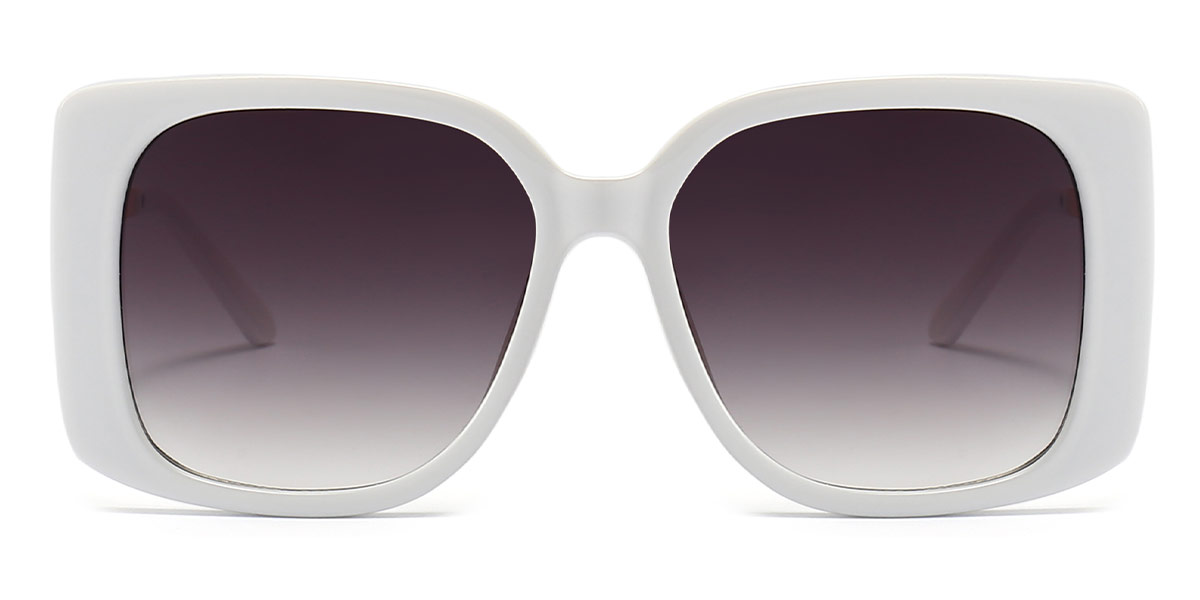 White Grey Mia - Square Sunglasses