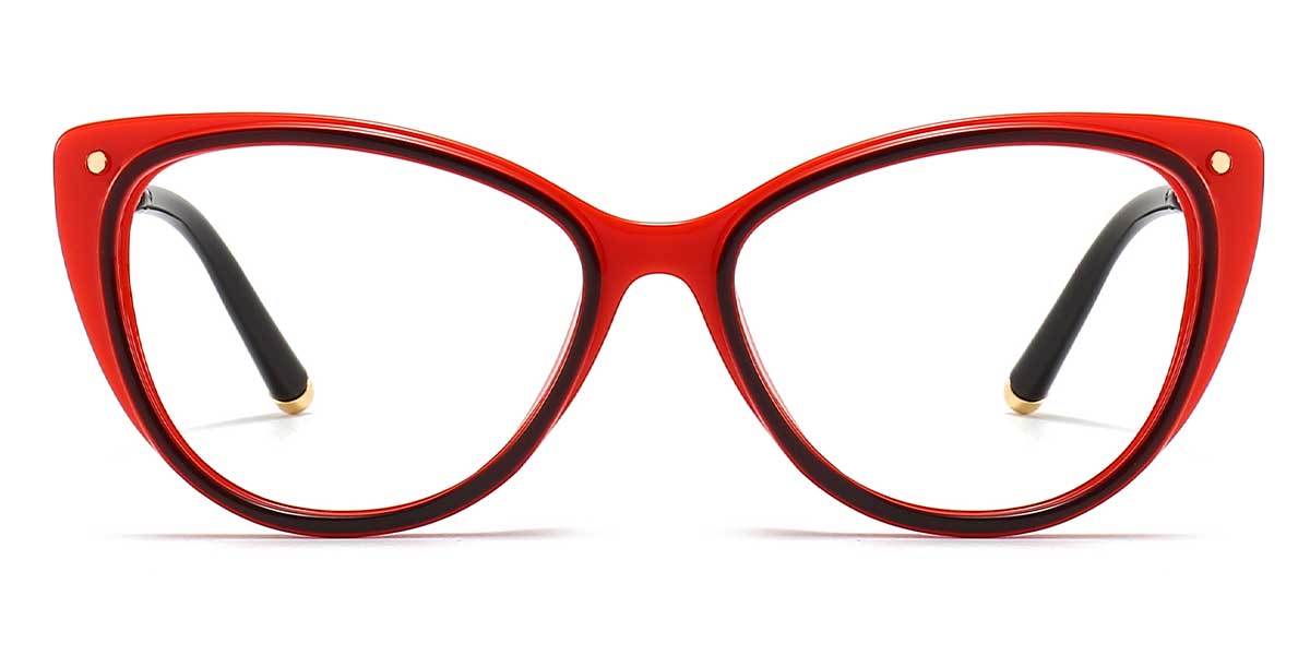 Red - Cat eye Glasses - Effie